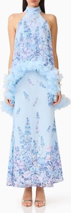 Elliatt Tulsia Floral Georgette Gown in Light Blue at Nordstrom, Size Large