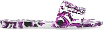 Dolce & Gabbana Slides met Majolica-print - Dames - Sandalen - Veelkleurig - 36 EU - Leer - Schoenen