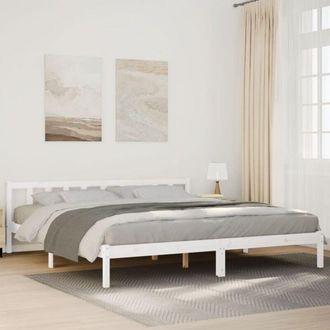 vidaXL Vidaxl - Cama Extralarga Sin Colch&oacute;n Madera Maciza Pino Blanca 180x210cm