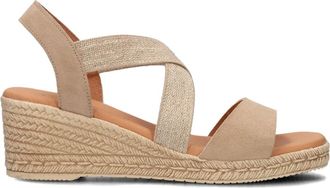 Lina Locchi Schoenen, Dames, Beige, 41 EU, Linnen, Beige Sleehak Sandalen voor Vrouwen