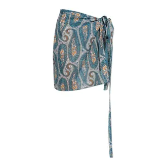 Etro Etro, Beachwear, female, Blue, Size: ONE SIZE Short Printed Pareo