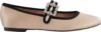 Bibi Lou Beige Satin Swarovski Ballerina Schoenen - Dames - Ballerinas - Beige - 37 EU - Schoenen
