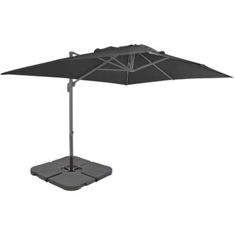 vidaXL Sombrilla De Jard&iacute;n Con Base Port&aacute;til Gris Antracita Vidaxl