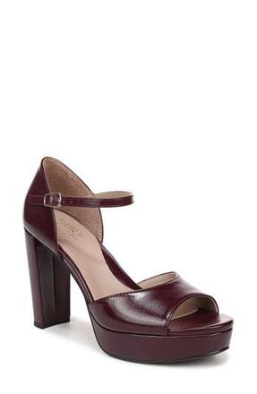 Naturalizer Novi Platform Sandal - Wide Width Available in Wine Red Faux Leather at Nordstrom Rack, Size 6.5