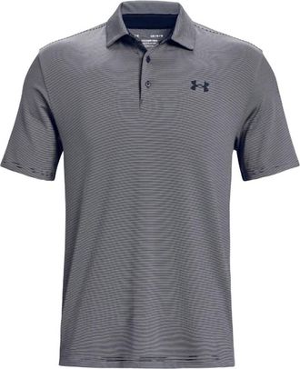 Under Armour Mens Playoff Stripe Polo Shirt In Navy