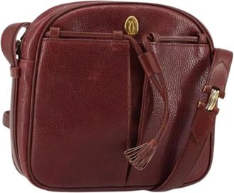 Cartier Pre-owned Cross Body Bags, female, Red, Size: ONE SIZE Pre-owned Vintage Leather Shoulder Bag