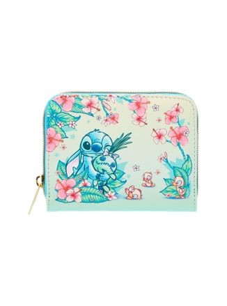 Hot Topic Loungefly Disney Stitch Floral Mini Zipper Wallet NONE