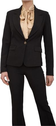 Fracomina Zwarte Tailor Jacket - Dames - Blazers - Zwart - XL - Polyester - Jassen