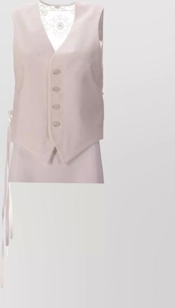 Ann Demeulemeester waistcoat with embroidered lace detailing and tie waist