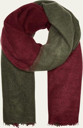 Denis Colomb Fuzzy Feture Two-Tone Cashmere Scarf