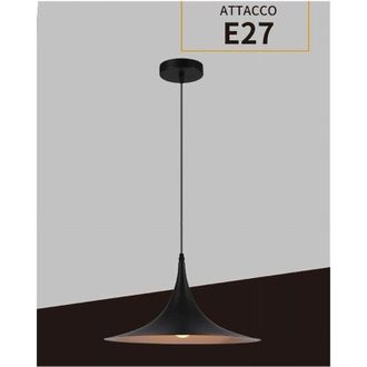 Trade Shop Trade Shop - Lampadario A Sospensione Stile Contemporaneo In Metallo Decorativo Luce E27 B98 - Negro