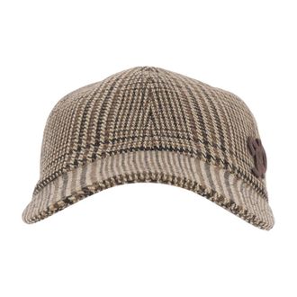 Patou Petjes met ruitpatroon en strik - Dames - Petten - Veelkleurig - M - Wol - Accessoires
