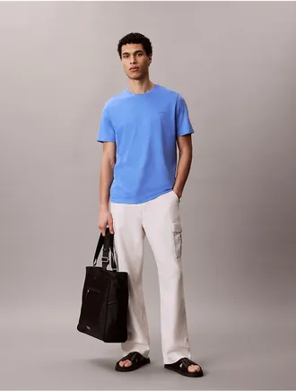 Calvin Klein Mens Liquid Touch Crewneck T-Shirt - Blue - 2XL