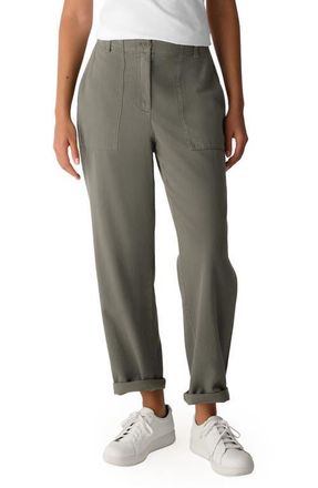 Eileen Fisher Easy Tapered Organic Cotton Pants in Bayleaf at Nordstrom, Size Xx-Small