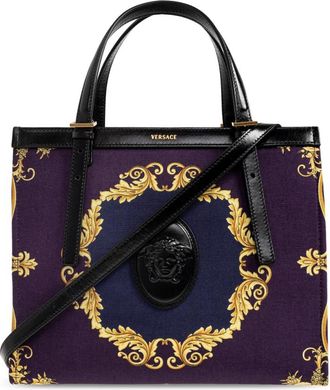 Versace Rivi&egrave;re Tas - Dames - Handtassen - Paars - ONE Size - Katoen - Tassen