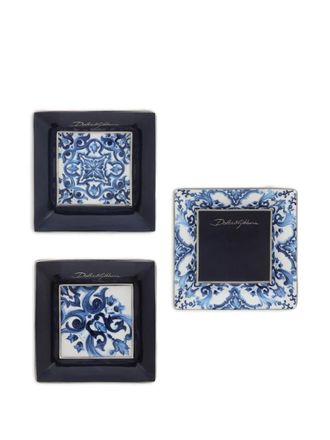 Dolce & Gabbana porcelain set of three trays - Blue