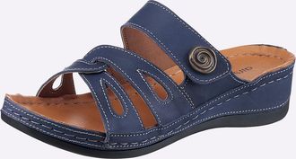 Casual Looks Pantolette CASUAL LOOKS, Damen, Gr. 36, marine, Glattleder, Leder, Basic, Schuhe Pantolette