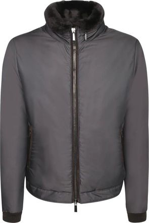 Moorer Jassen, Heren, Grijs, 2Xl, Nylon, Nylon Jas met Shearling