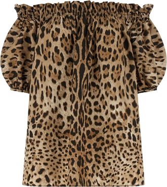 Dolce & Gabbana Leopard Print Cotton Top