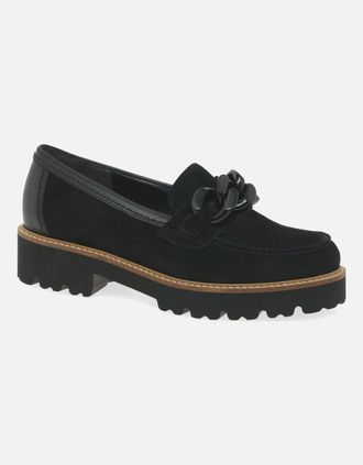 Gabor Womens Squeeze Womens Loafers - Black - Size: 4.5