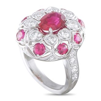 Luxury Bazaar Platinum 1.28ct Diamond and Ruby Ring MF01-100826