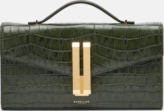 DeMellier Clutch Vancouver in pelle con stampa coccodrillo