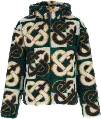 Casablanca monogram intarsia fleece jacket