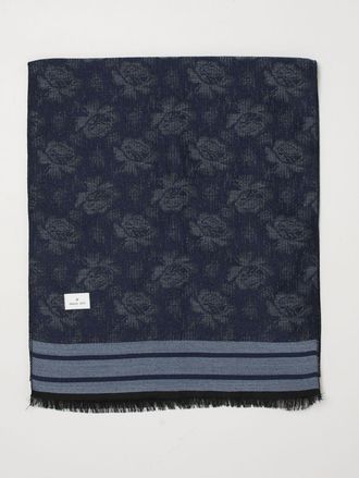 Manuel Ritz Sciarpa in misto mohair a righe con motivo floreale e frange