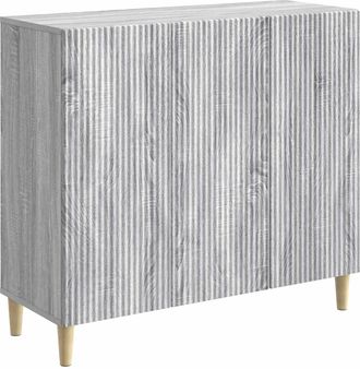 vidaXL Aparador Gris Sonoma 89 X 34,5 X 80 Cm Madera De Ingenier&iacute;a Vidaxl