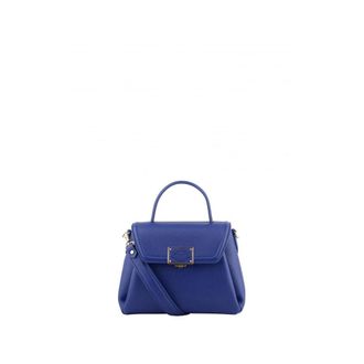 Pourchet Tassen, Dames, Blauw, ONE Size, Leer, Carat Handtas met Handvat
