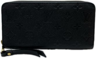 Louis Vuitton Black Noir Leather Long Wallet (Bi-Fold) (Pre-Owned)