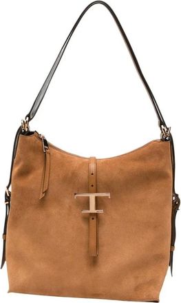 Tod's Tassen, Dames, Bruin, ONE Size, Su&egrave;de, T Timeless Schoudertas
