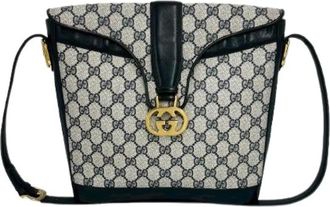 Gucci Borsa a spalla in pelle e tela Pre-owned - - Pre-owned - Donna - Blu - ONE SIZE