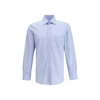 Maison Margiela Blue Cotton Pattern Mens Shirt