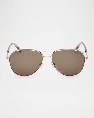 Tom Ford Clark Metal Aviator Sunglasses