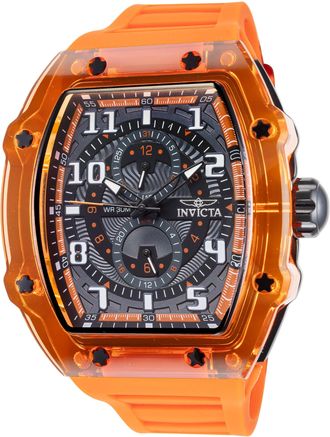 Invicta Mens Racing 48.5mm Orange Quartz Watch