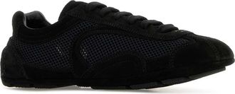 Prada Womens Montecarlo Sneaker Black Suede