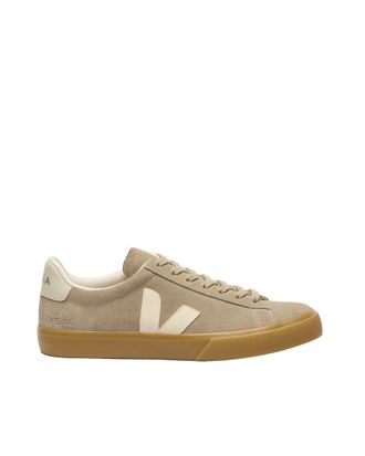 Veja Low-Top Sneakers In Taupe Suede With Contrasting Logo Details