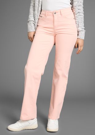 Kangaroos 5-Pocket-Hose KANGAROOS, Damen, Gr. 32, N-Gr, braun (camel), Web, Obermaterial: 98% Baumwolle, 2% Elasthan, unifarben, washed, l&auml;ssig geschnitten lang