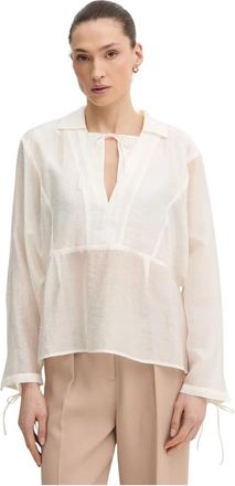 Munthe Babette Blouse - Dames - Blouses - Beige - M - Polyester - Overhemden