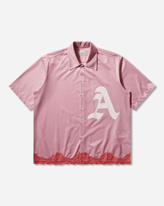 Aries Gothic Lace Airtex Hawaiian Shirt Pink