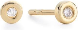 Monica Vinader Mini Linear Diamond Stud Earrings in Yellow Gold at Nordstrom Rack