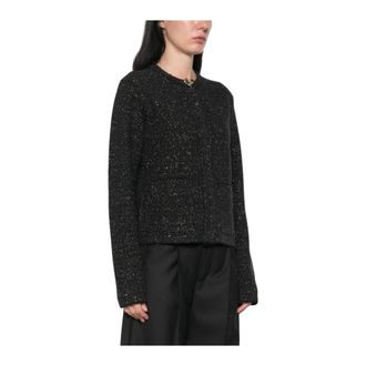 Fabiana Filippi Textured Knit Cropped Jacket - Dames - Zomerjassen - Zwart - XL - Jassen