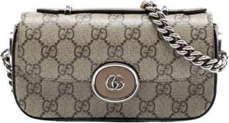 Gucci Pre-owned Cross Body Bags, female, Beige, Size: ONE SIZE Pre-owned Vintage Satchel