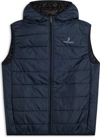 Freddy Giacca uomo imbottita senza maniche con cappuccio e zip