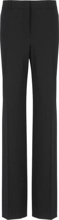 Alberta Ferretti Rechte Broek - Dames - Straight fit broeken - Zwart - XL - Wol - Broeken