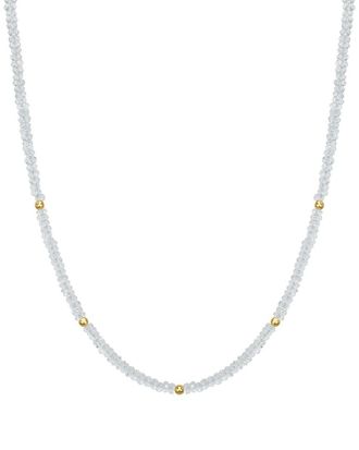 Jewelmak 14K White Topaz Necklace