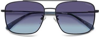 Polaroid 59mm Polarized Navigator Sunglasses in Matte Black/Blue Sf Polar at Nordstrom