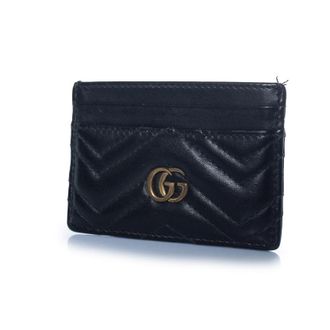 Gucci Pre-owned Womens GG Marmont card holder in black Leather - One Size
