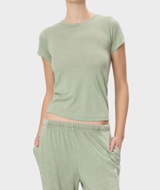 &Eacute;terne Classic Fitted Crewneck Tee In Sage